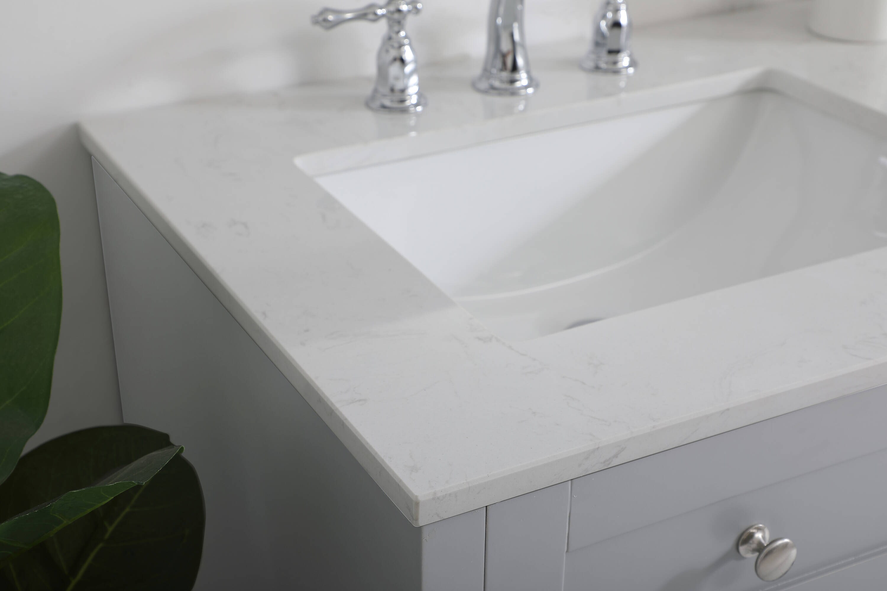 Elegant Decor Home Furnishing 60-in Grey Undermount Double Sink ...