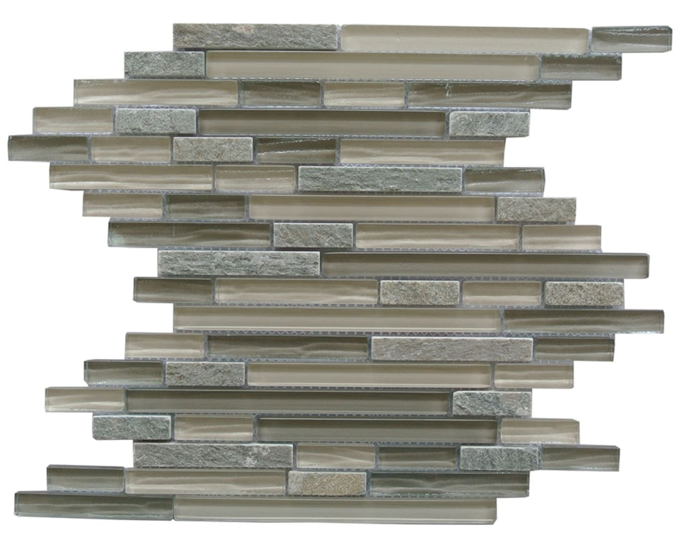 Abolos LWSBARK-SHELLGREY New Era Shell Gray/Multi finish 12-in x 12-in Multi-finish Glass Mosaic Floor and Wall Tile ( 11-sq ft Carton )