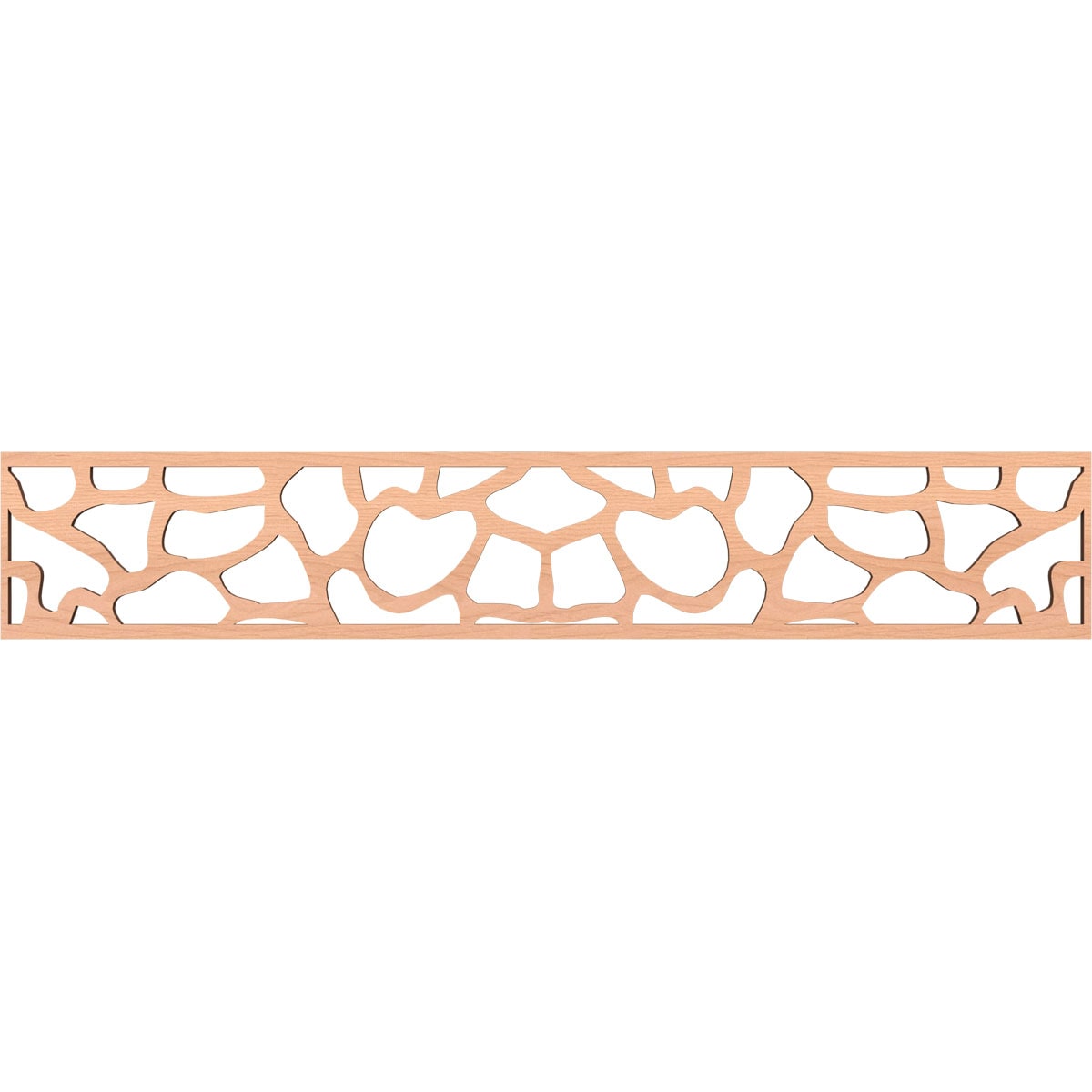 Ekena Millwork MLDB08X46ROCAL Rochester Fretwork Flat Trim 8-in x 3.89-ft Alder Brown Unfinished 2155859 Pierced Wall Panel Moulding