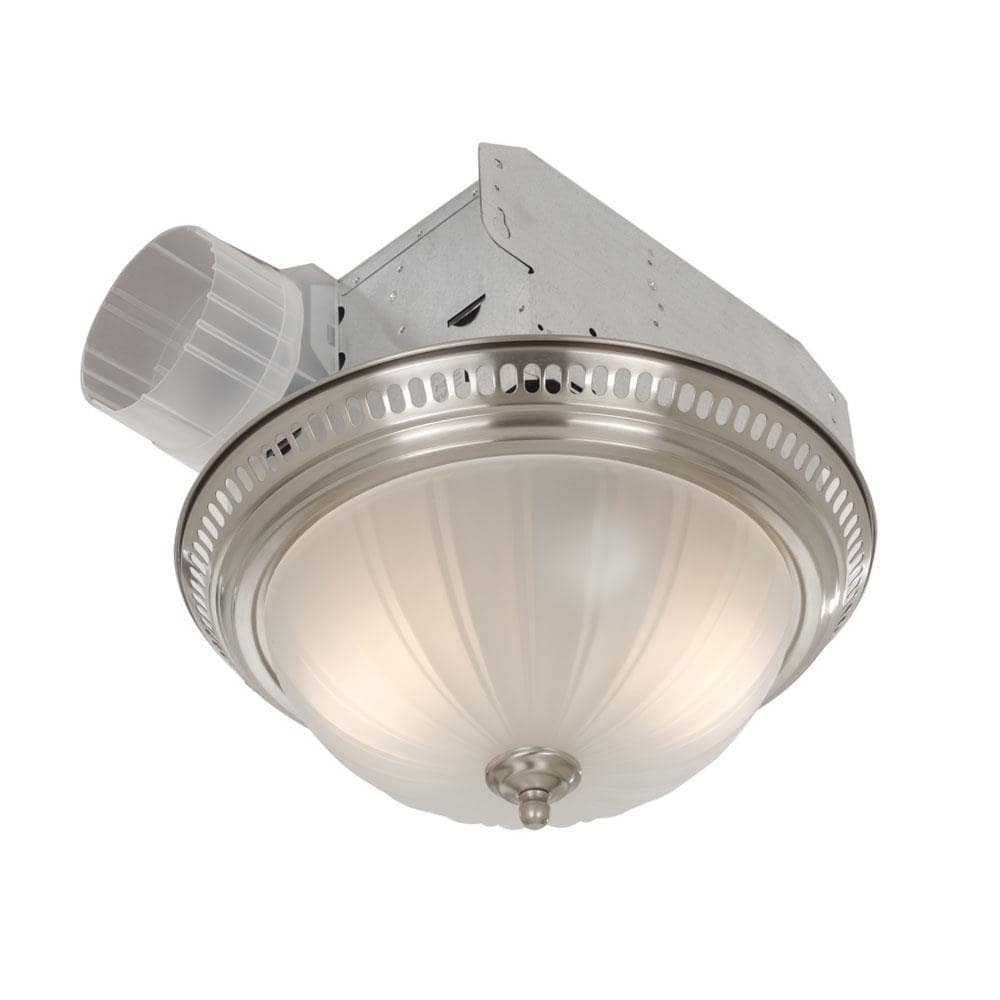 Broan 35 Sone 70 Cfm Satin Nickel Bathroom Fan With Light In The