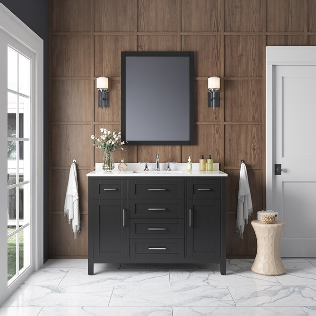 Ove Decors Tahoe 48 In Espresso, Tahoe 48 Single Bathroom Vanity Set With Mirrors