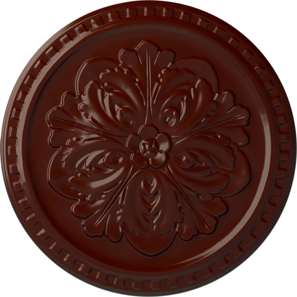 Ekena Millwork CM16ERBMF Emeryville 16.875-in W x 16.875-in L Painted Brushed Mahogany Polyurethane Whole Ceiling Medallion