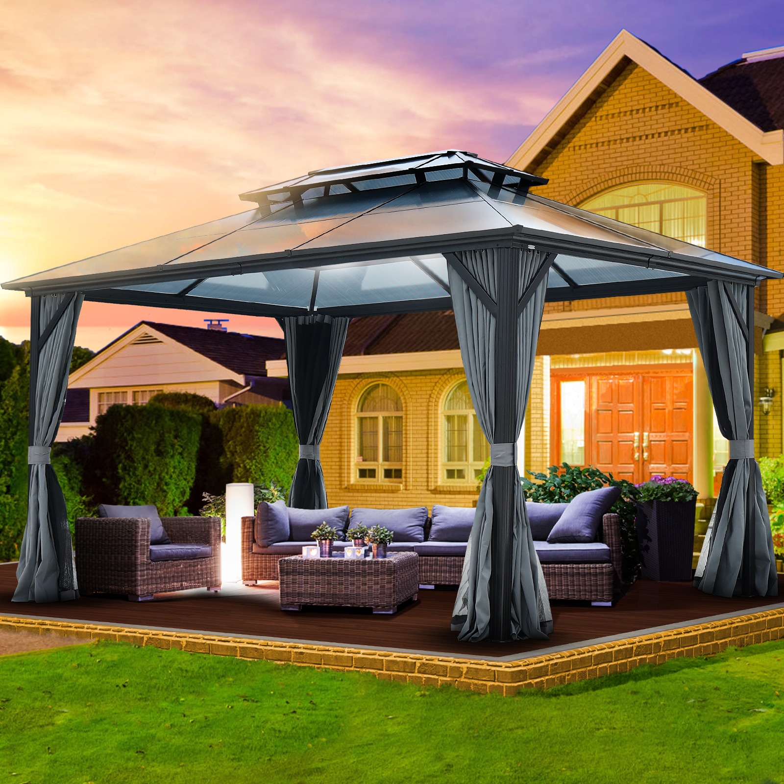 Kahomvis ZHIJIE-QP109-001 Wood-Resin-Gazebos - View #2