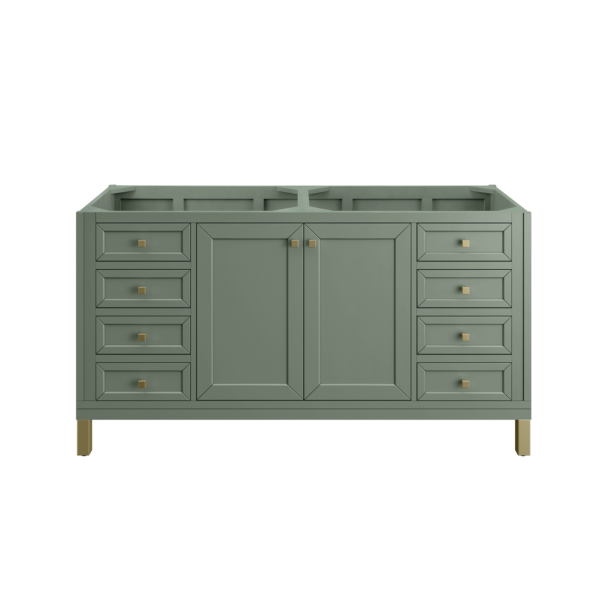 James Martin Vanities 305-V60D-SC Chicago 60-in Smokey Celadon Bathroom Vanity Base Cabinet without Top