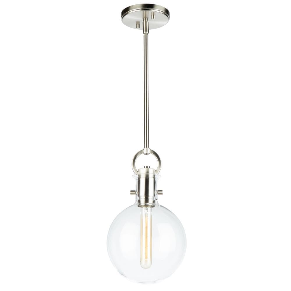 ARTCRAFT AC10120SN Single Satin Nickel Transitional Square Hanging Kitchen Island Light