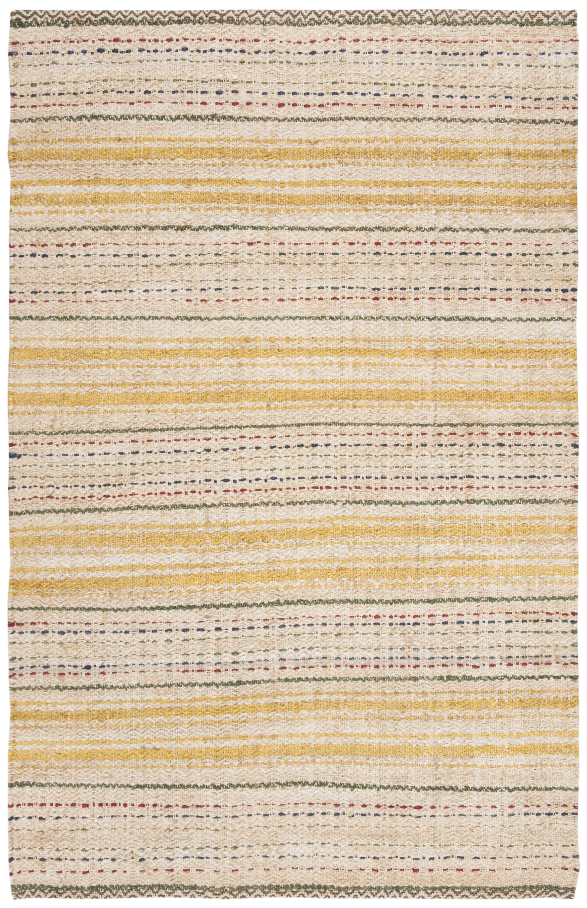Safavieh NF202A-4 Natural Fiber Salem 4 x 6 (ft) Jute Ivory/Gold Rectangular Indoor Stripe Farmhouse/Cottage Area rug