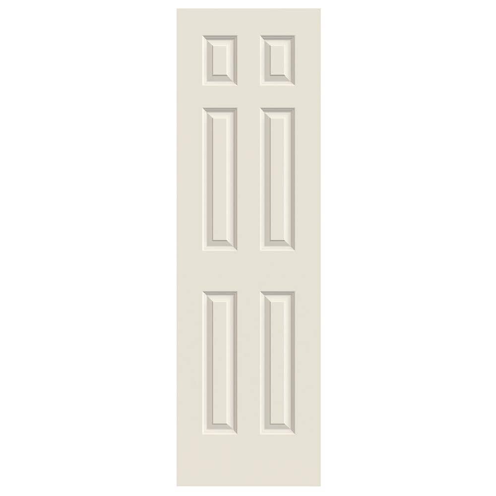JELD-WEN Colonist 24-in x 80-in 6-panel Hollow Core Primed Molded Composite Slab Door in Off-White | 686