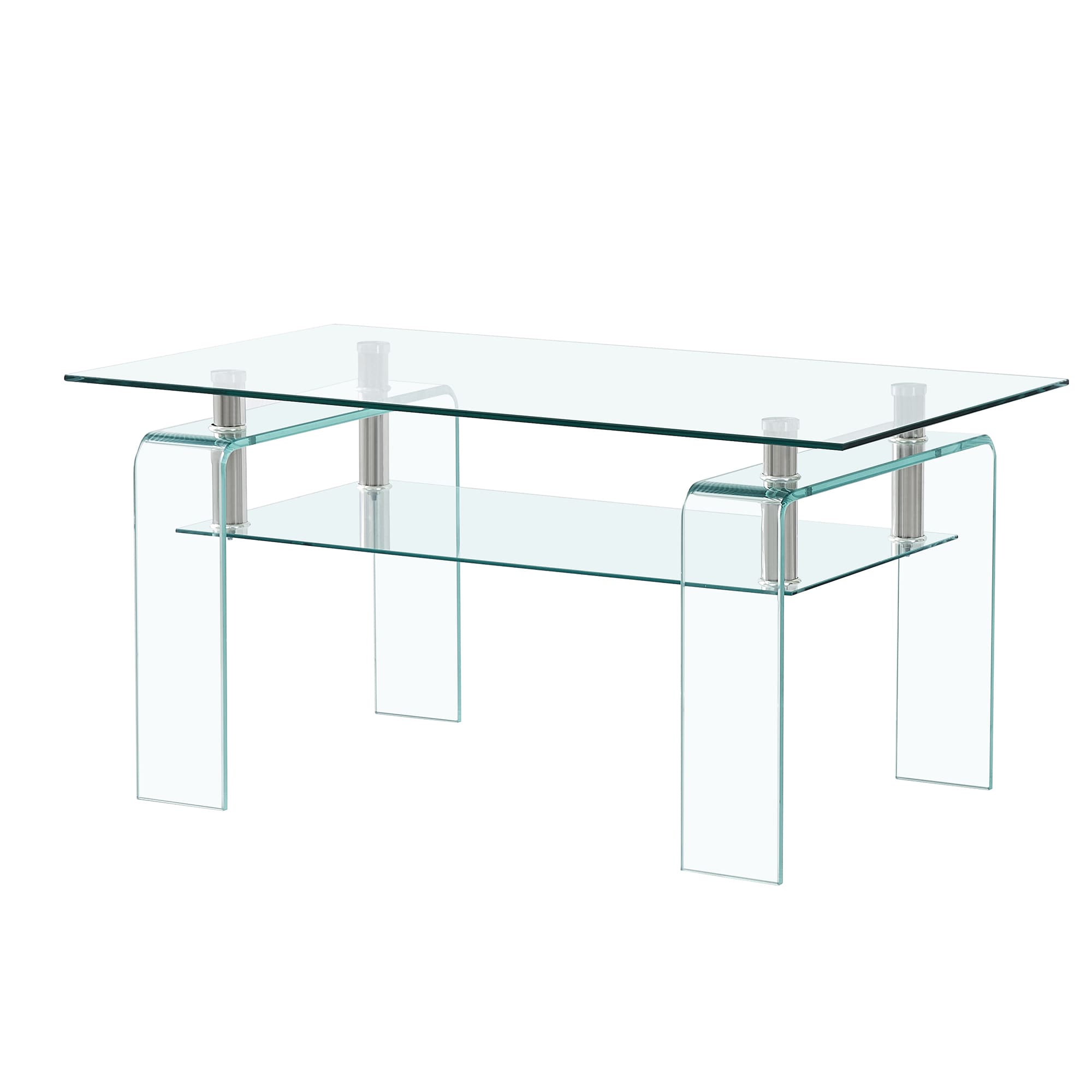 CESICIA F287 Clear Glass Modern Coffee Table