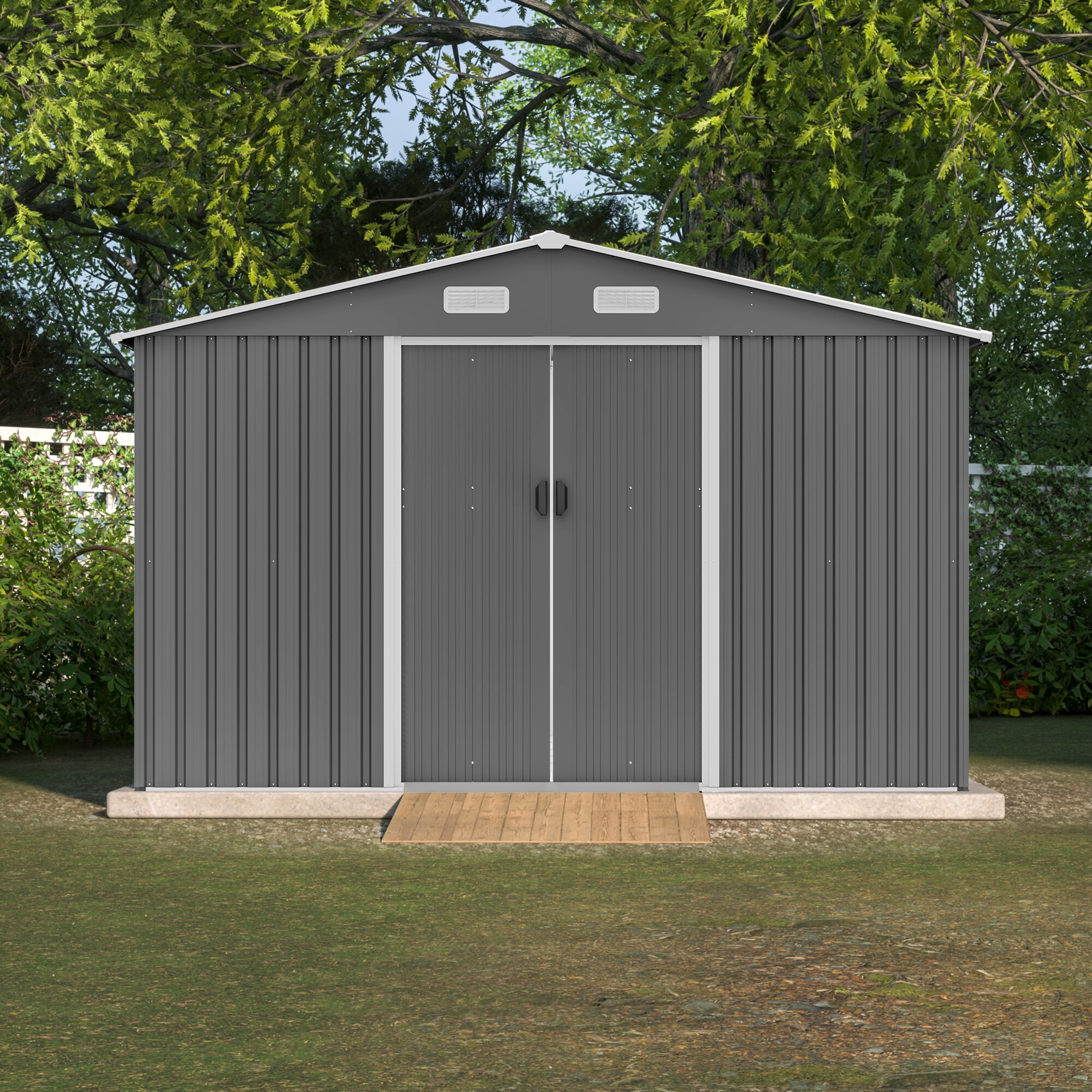 WELLFOR TWSG018-GR Metal-Storage-Buildings-Sheds - View #3