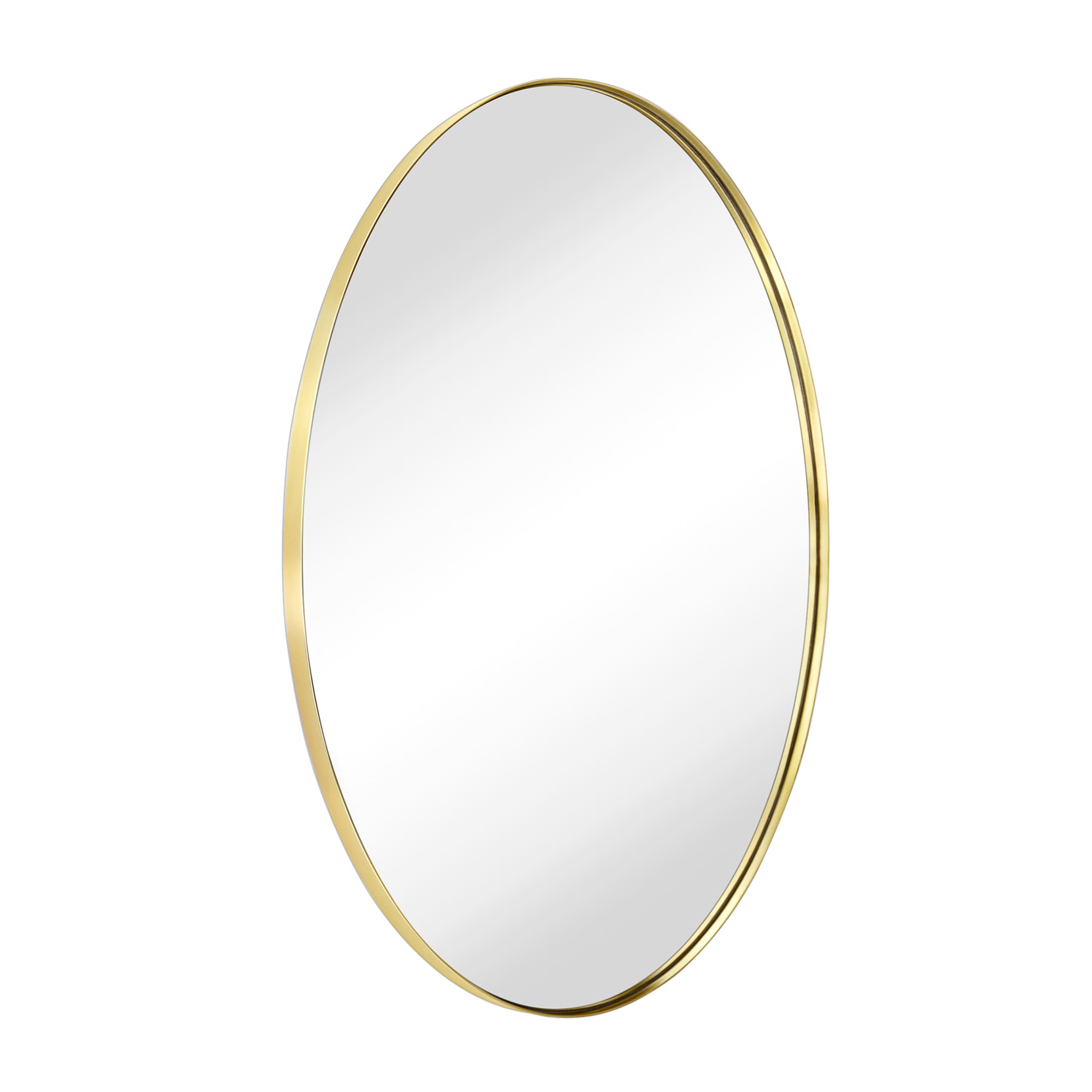 TEHOME GC-0Y007 1" Oval Mirror 20-in x 30-in Framed Oval Bathroom Vanity Mirror ( Brushed Gold )
