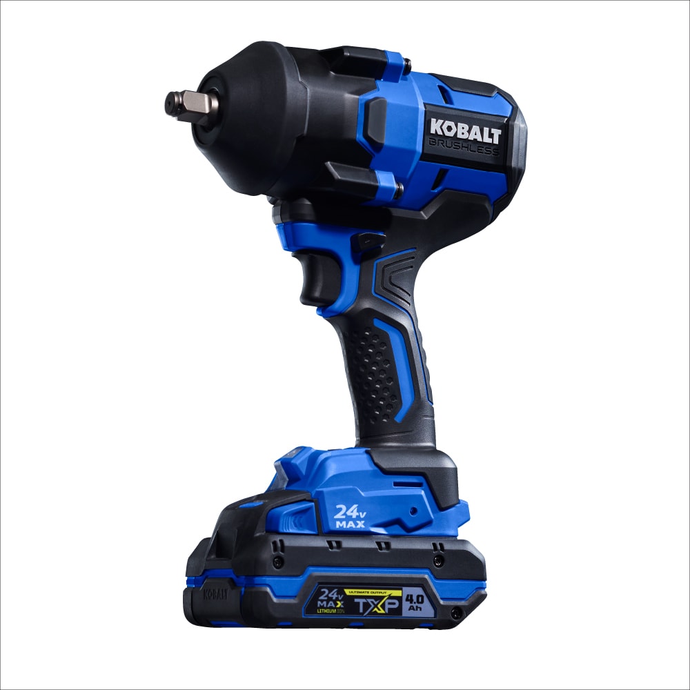 Kobalt 24-volt Max 1/2-in Brushless Cordless High-Torque Impact Wrench Kit with 4 Ah Battery and Charger #KHTIW 1424AT2