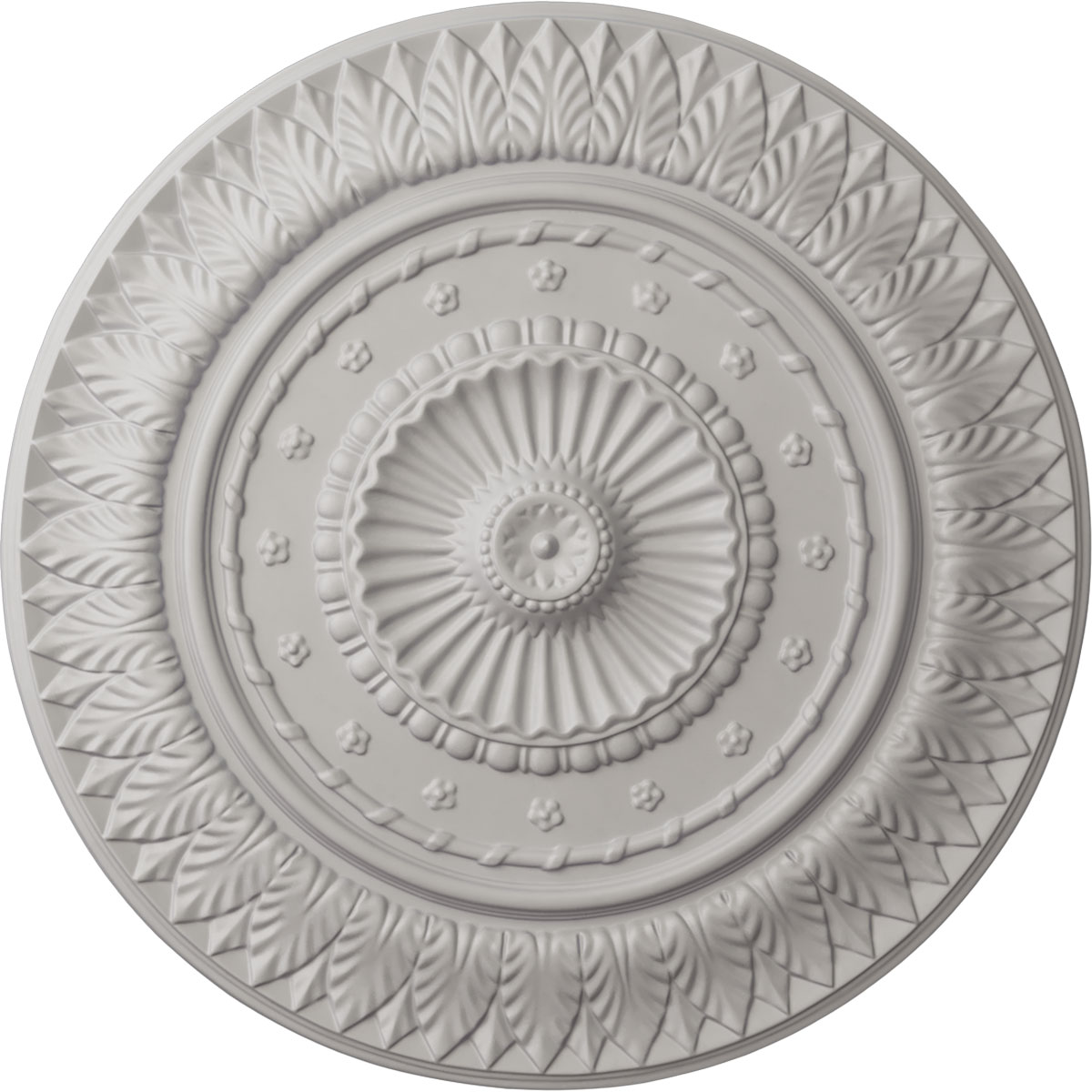 Ekena Millwork CM26CSUWF Christopher 26.625-in W x 26.625-in L Painted Ultra Pure White Polyurethane Whole Ceiling Medallion