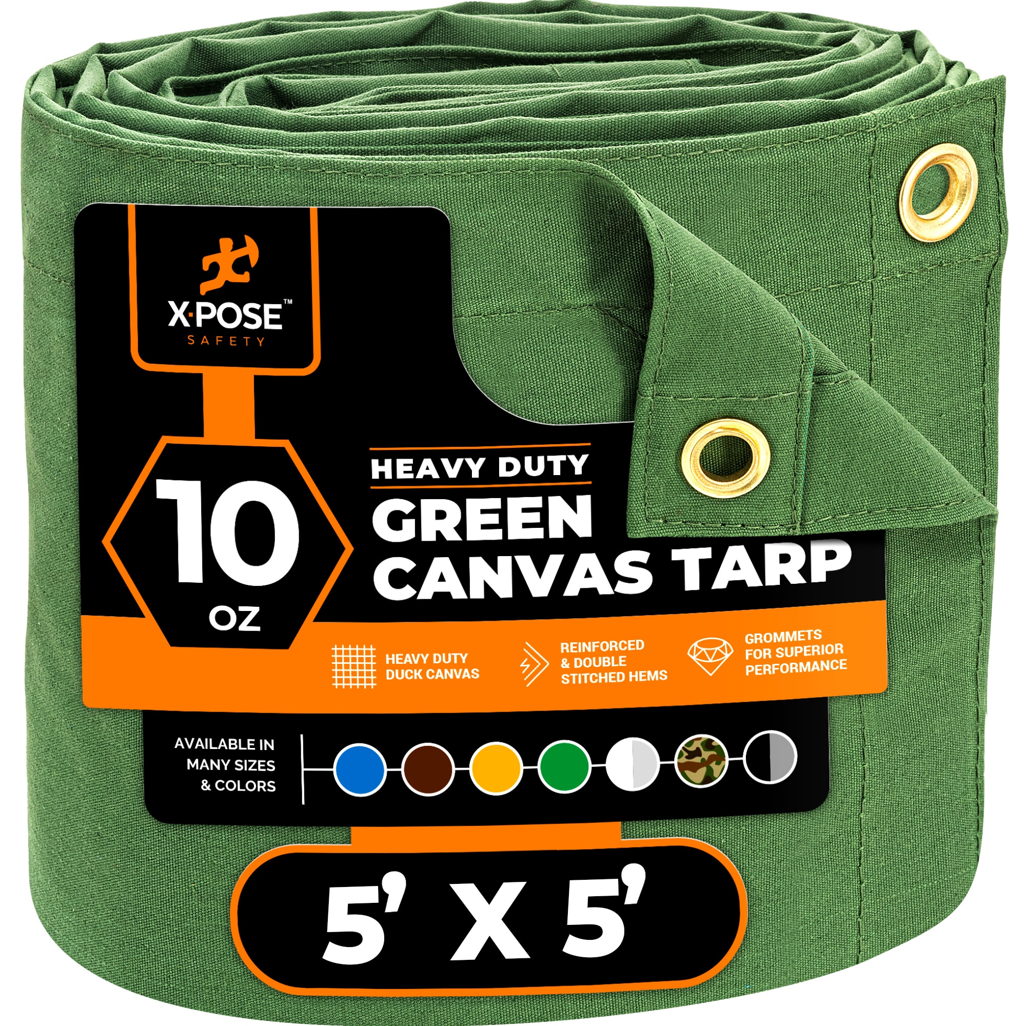 XPOSE SAFETY CTG10-55-X 5-ft x 5-ft Green Water resistant Commercial Polyethylene 12-mil Tarp