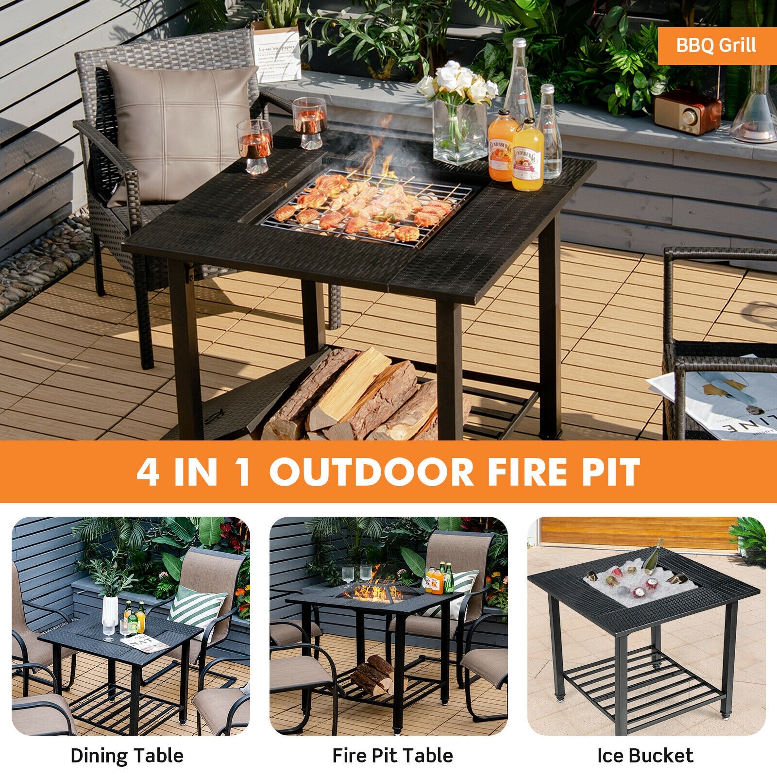 Slickblue D-CO-73907PO Outdoor-Woodburning-Firepits - View #3