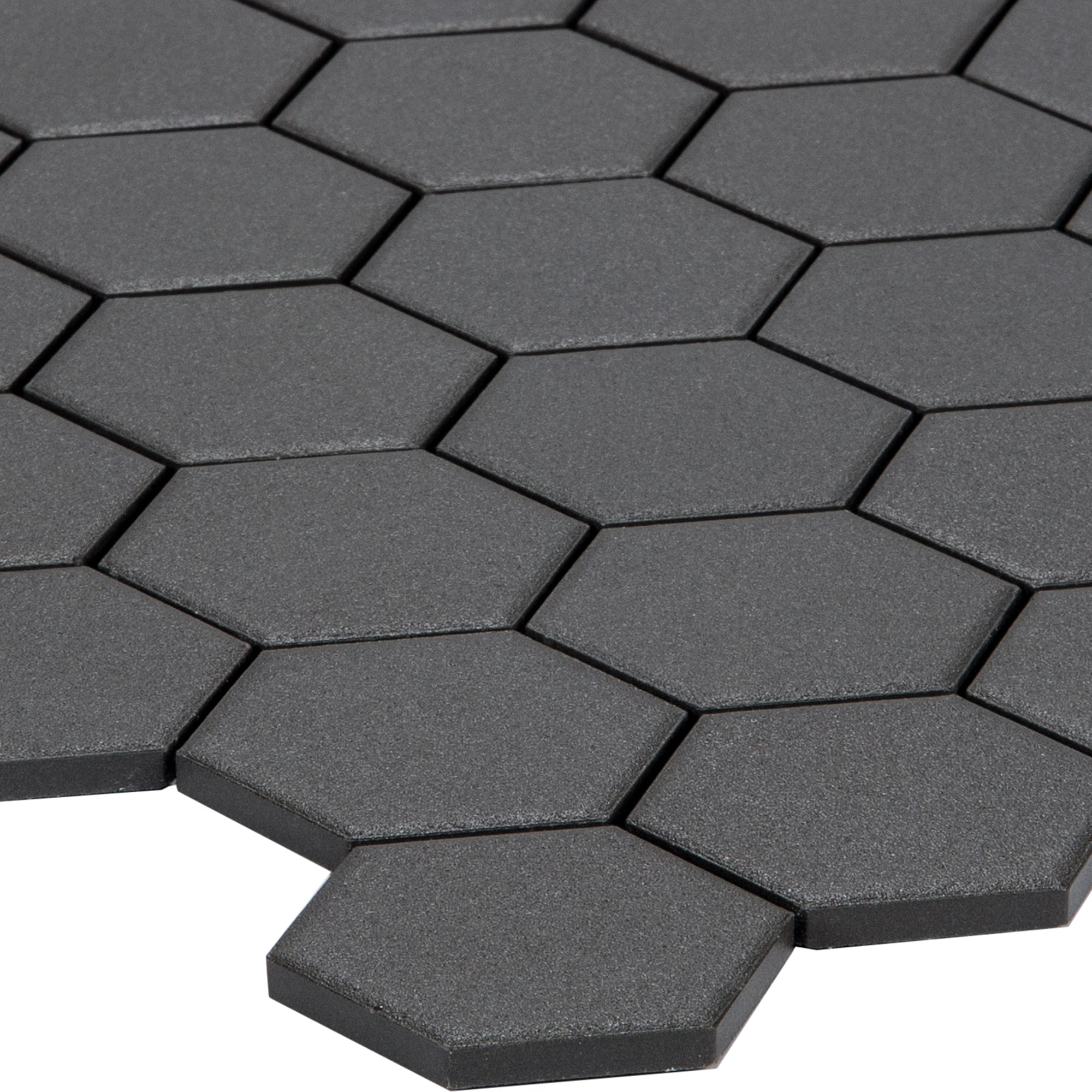 Satori Carbon Matte 12-in x 12-in Unglazed Porcelain Hexagon Tile