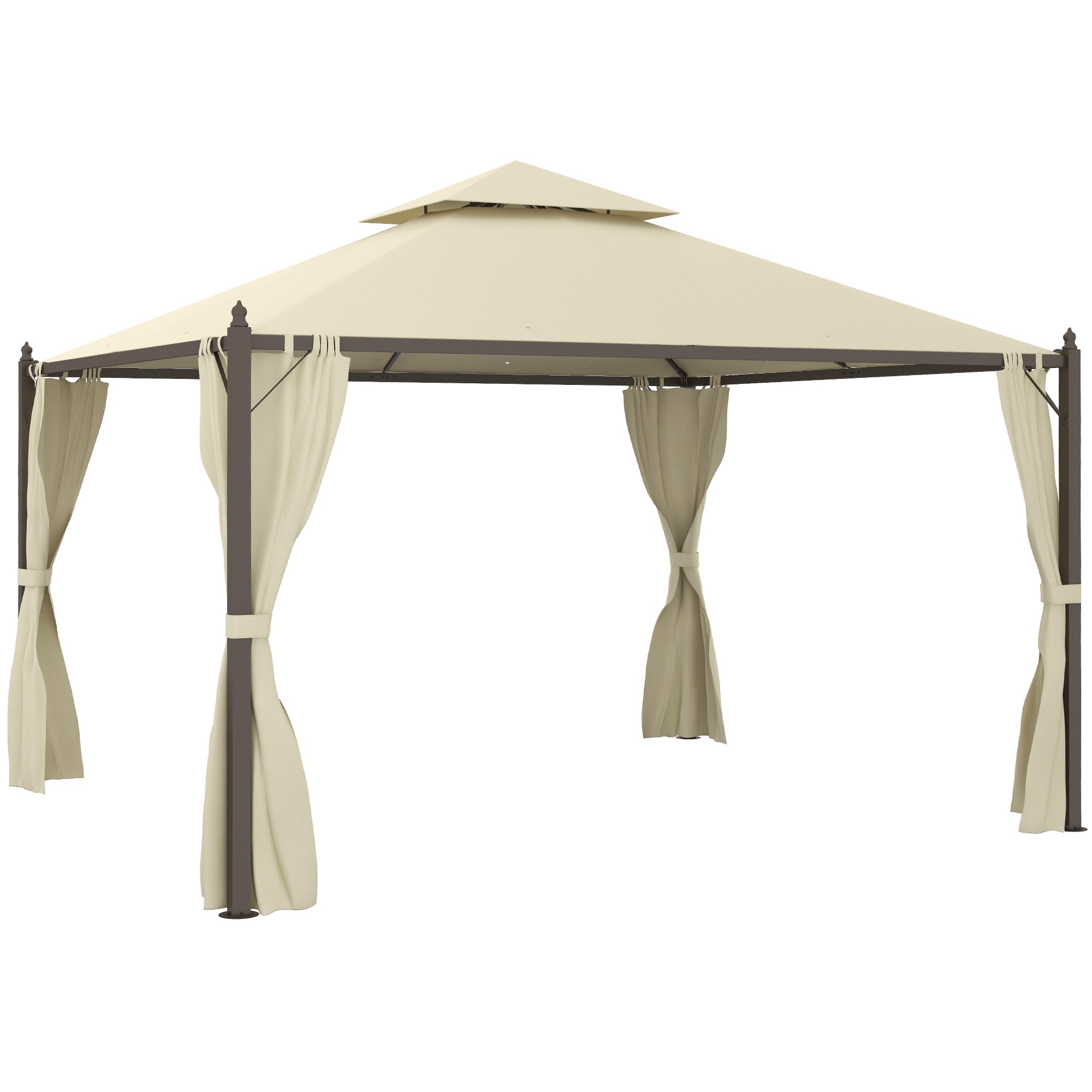 ToolCat BZ2-13-PW 12-ft x 10-ft Beige Gazebo with Soft Top Roof