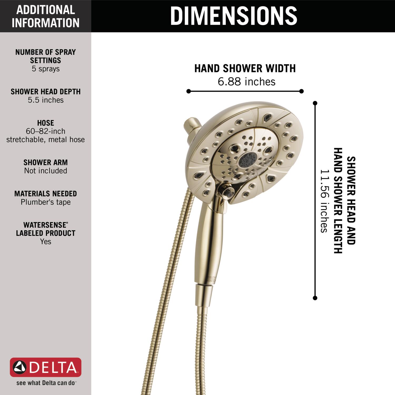 Delta 58480-PN-PK Fixed-Showerhead - View #6