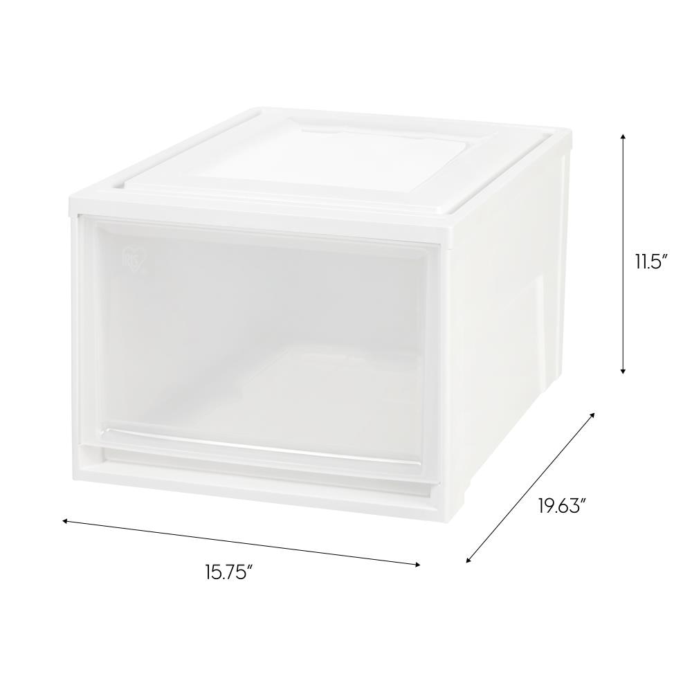 IRIS White Stackable Plastic Storage Drawer 11.5-in H x 15.75-in W