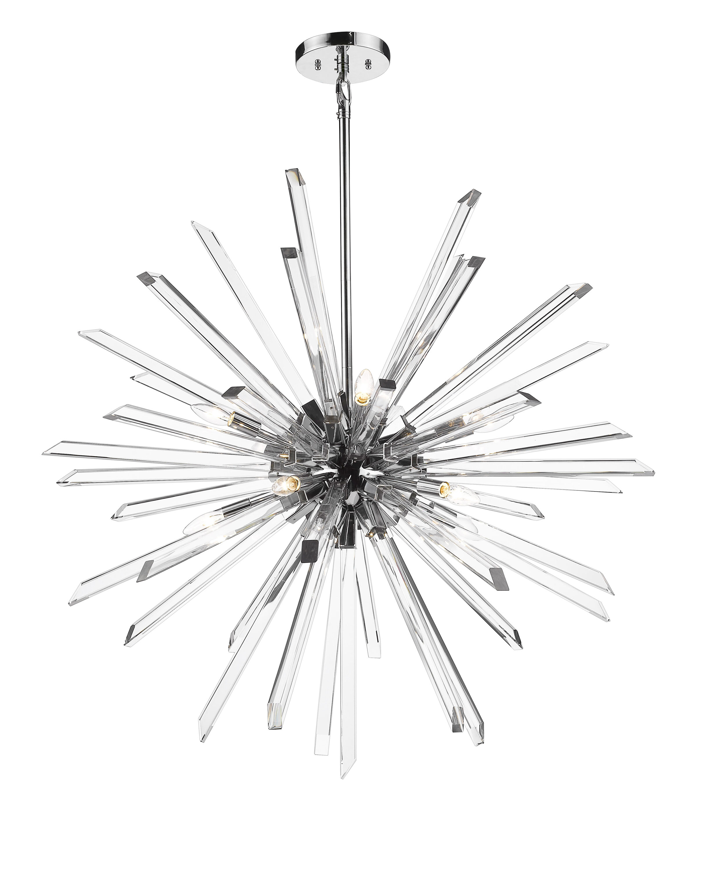 Chrome and Crystal 10-Light Modern Chandelier