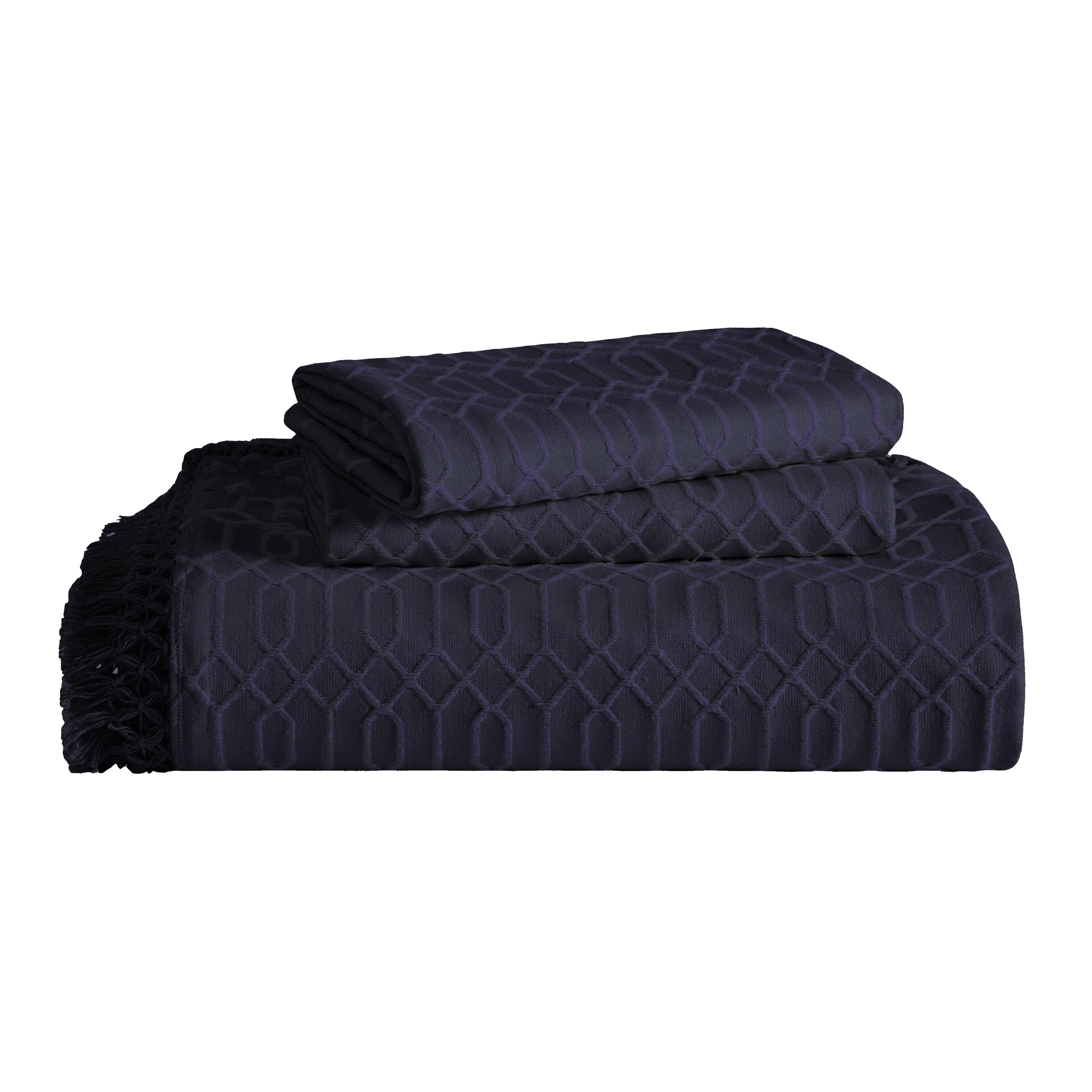 Slickblue Geometric Jacquard Lightweight Bedspread Set Cotton Blend for Master Bedroom Guest Room and Dorm Bedding Multiple Color and Size Options