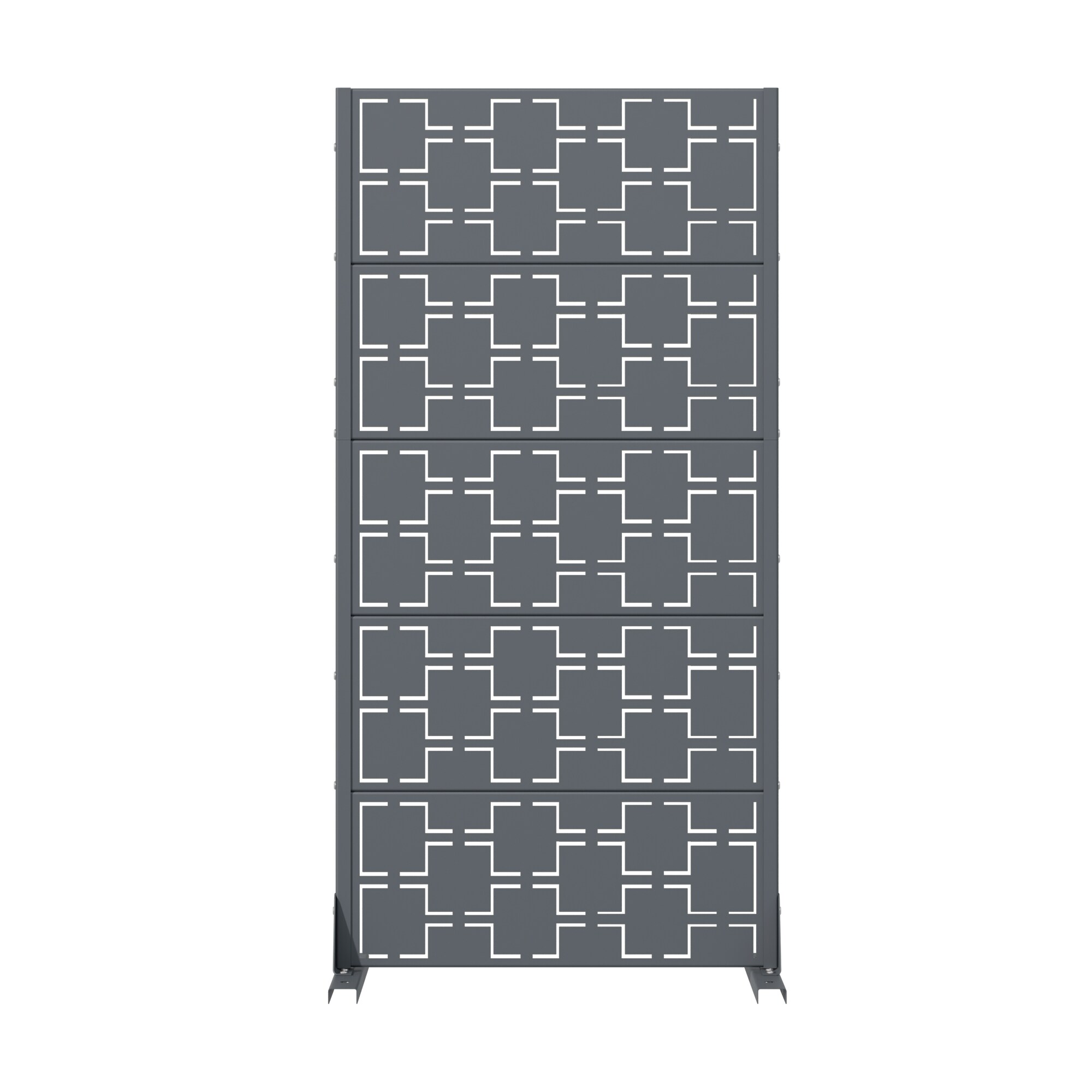 Lirago - Modern 30 in. L x 16 in. W x 60 in. H Gray Galvanized Steel Dig Privacy Galvanized (1-Pack)