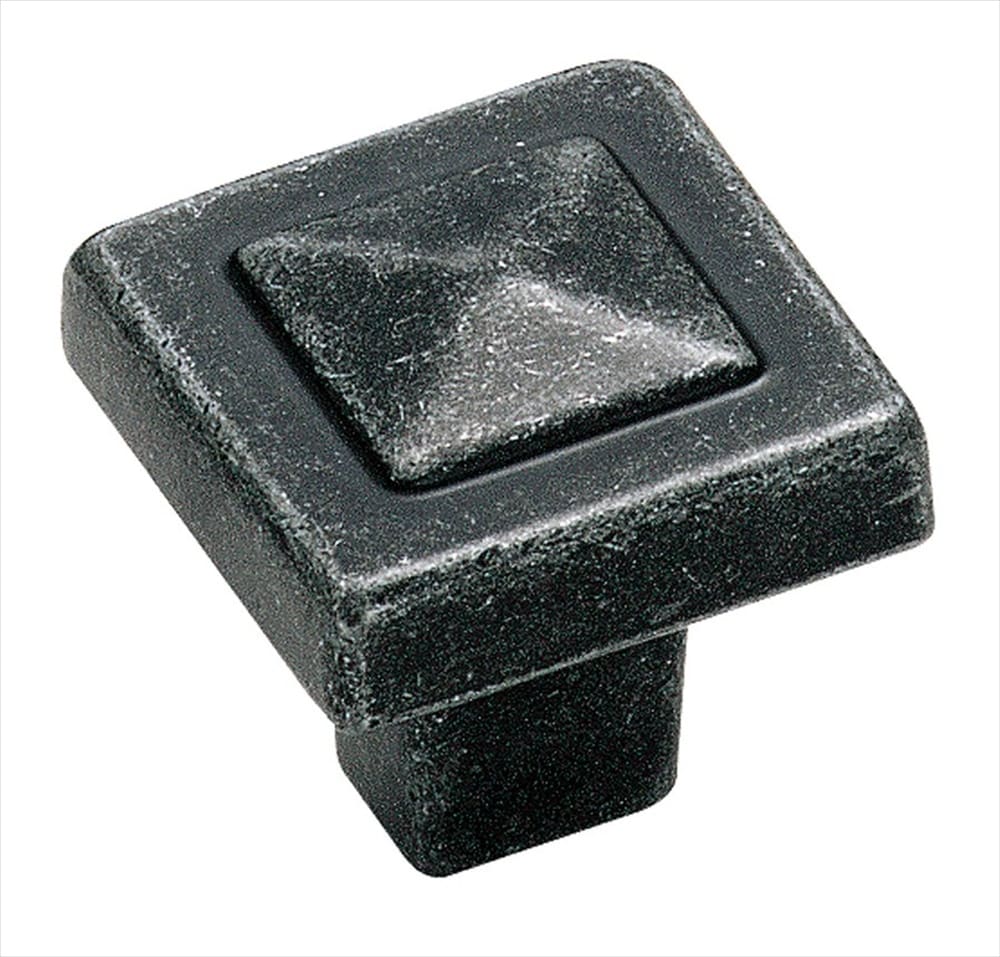 Amerock BP4429WI Forgings 1-1/8-in Wrought Iron Square Transitional Cabinet Knob