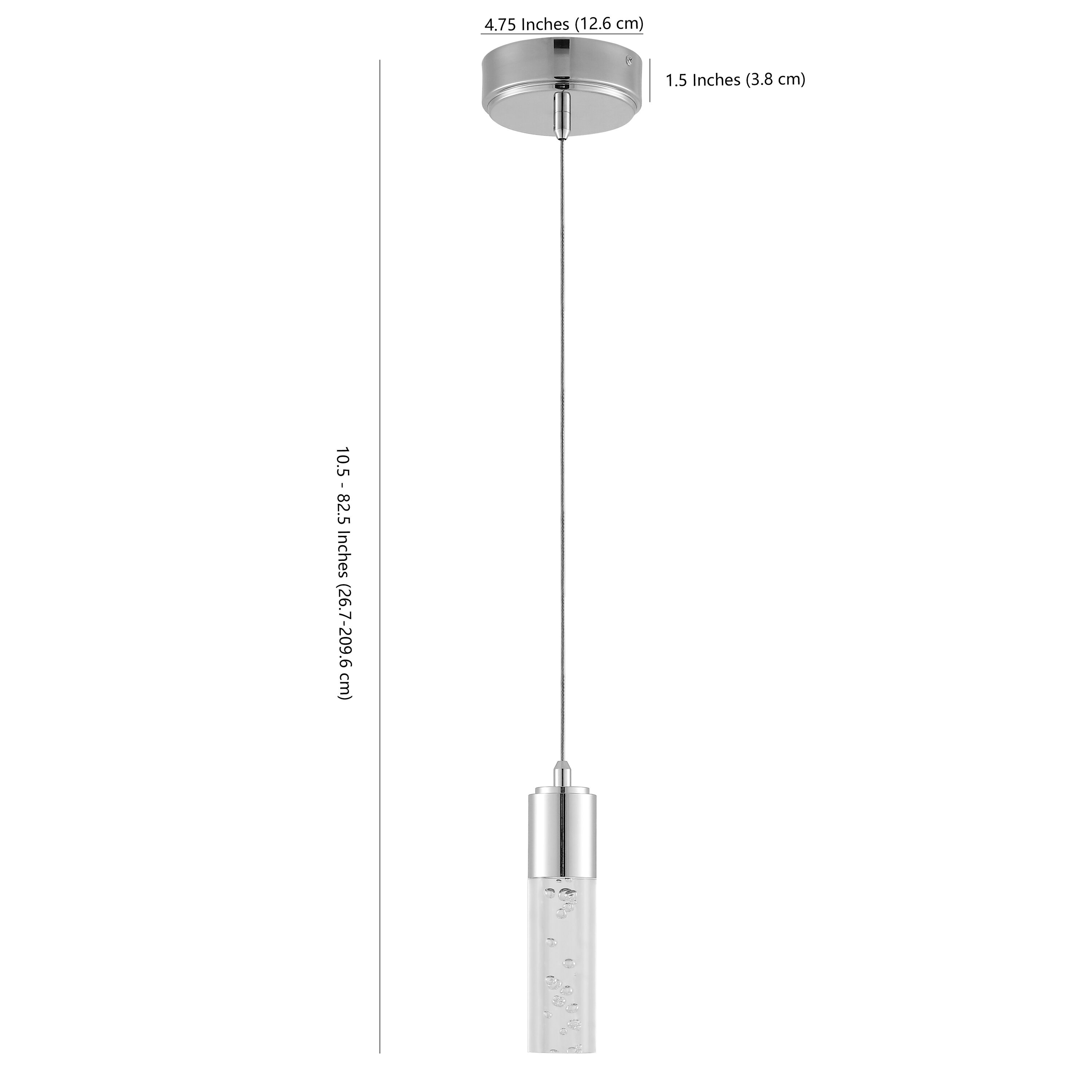 Bolha 4.75" Chrome Acrylic LED Pendant Light