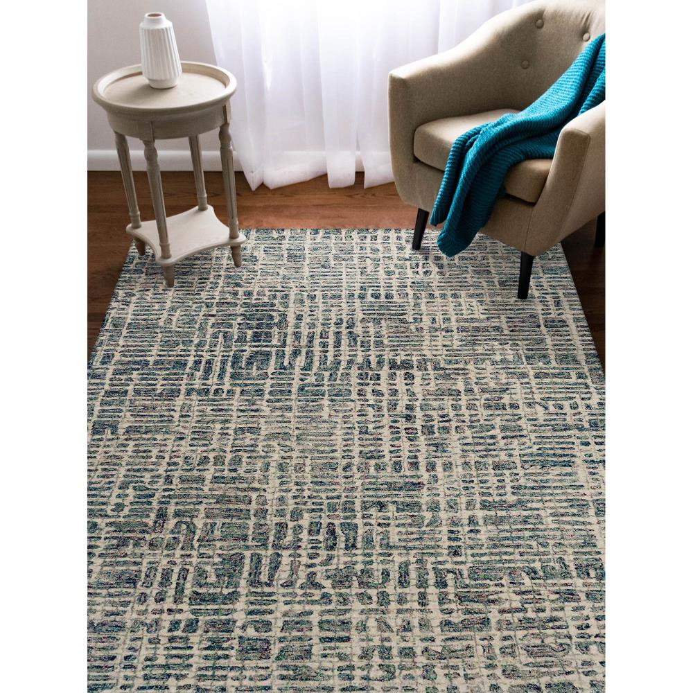 Liora Manne SVH57951204 Savannah 5 x 8 (ft) Tufted Wool Ocean Rectangular Indoor Abstract Industrial Area rug