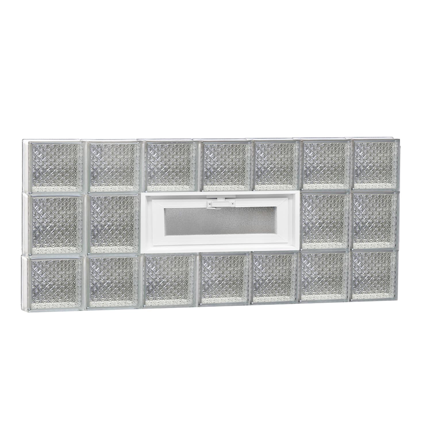 REDI2SET V4220DP Diamond Glass 40-1/4-in x 19-1/4-in Frameless Replacement Vented Glass Block Window