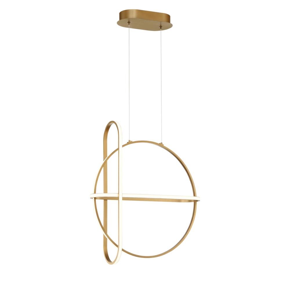 Eurofase 37035-020 Berkley 1 -Light Gold Modern/contemporary Integrated LED For Use in Dining Rooms, Foyers, Kitchens, Living Rooms Chandelier