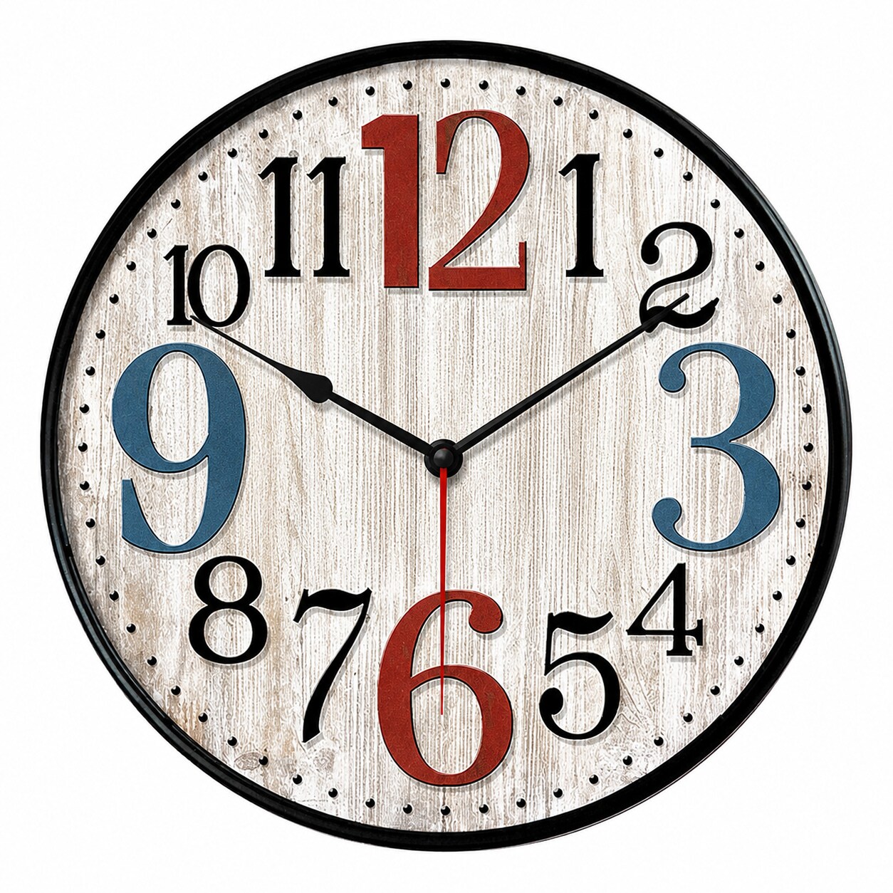 Etokfoks Simple European Style 16 Inch Wooden MDF Wall Clock 5mm Thick ...