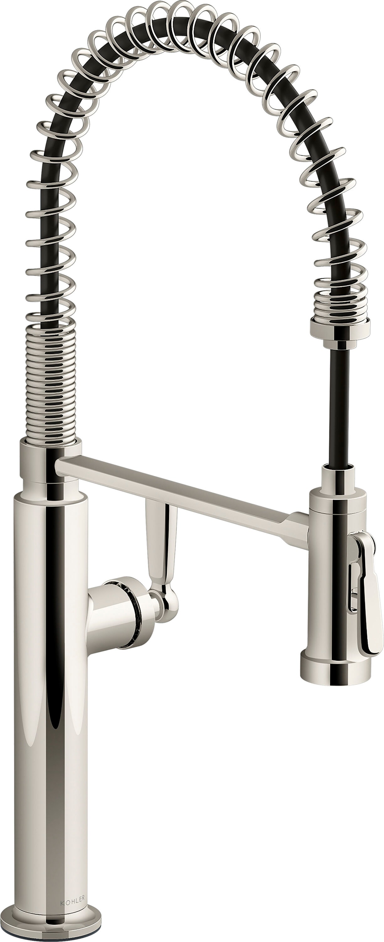 KOHLER 28360-SN Edalyn by Studio McGee Vibrant Polished Nickel Single Handle Deck-mount Pull-down Kitchen Faucet with Sprayer