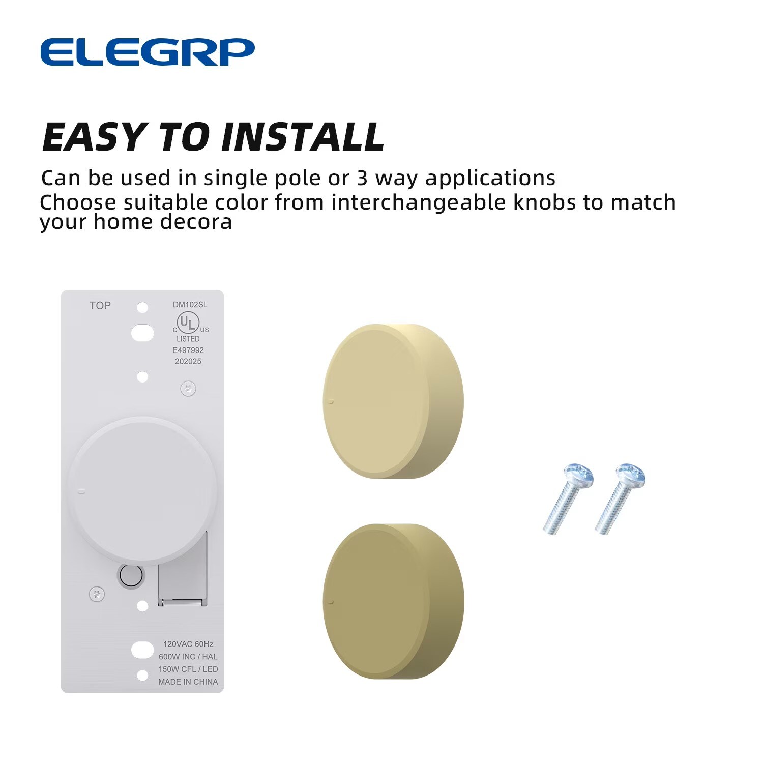 ELEGRP DM102SL-WH2 Light-Dimmers - View #2
