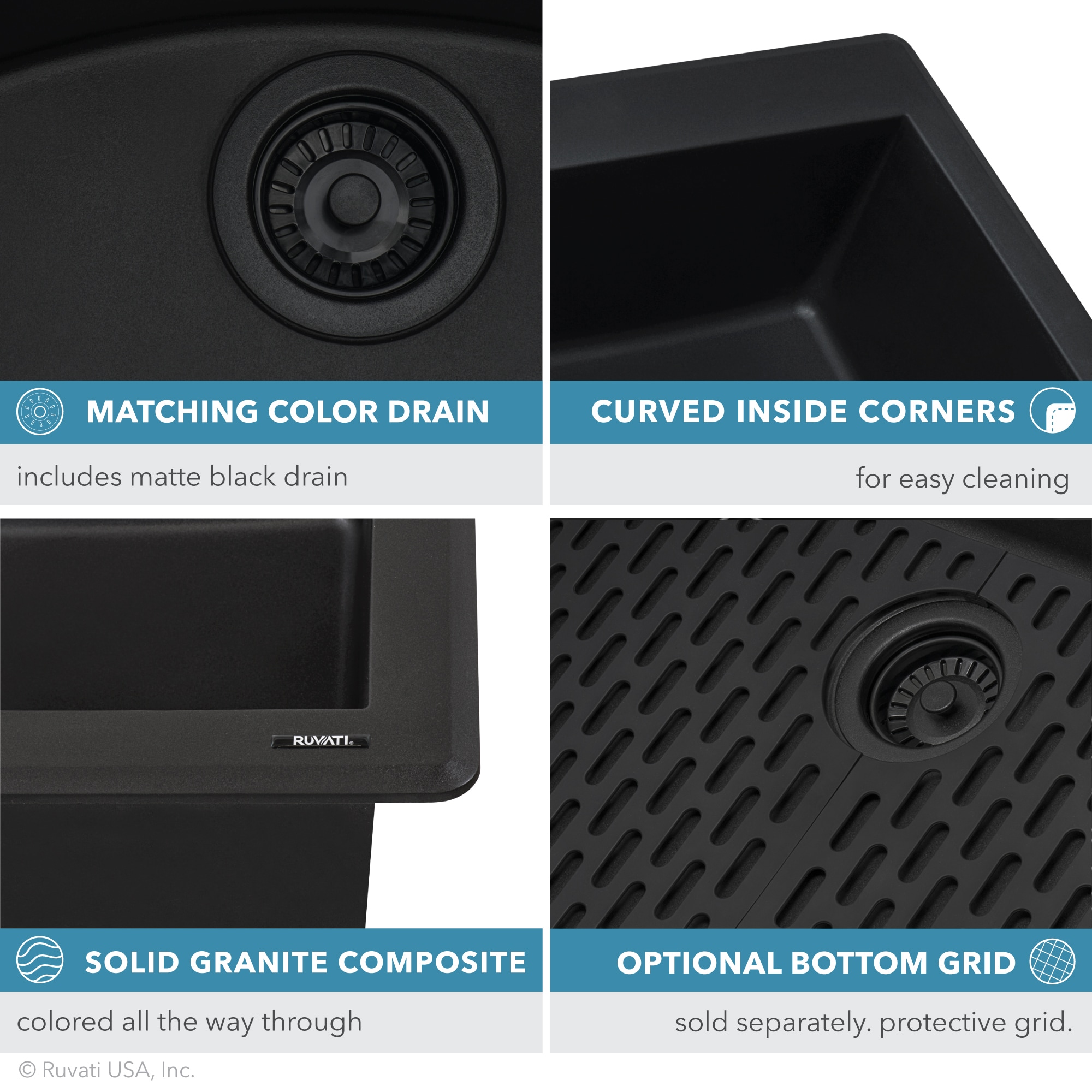 Ruvati RVG1306BK Kitchen-Sinks - View #7