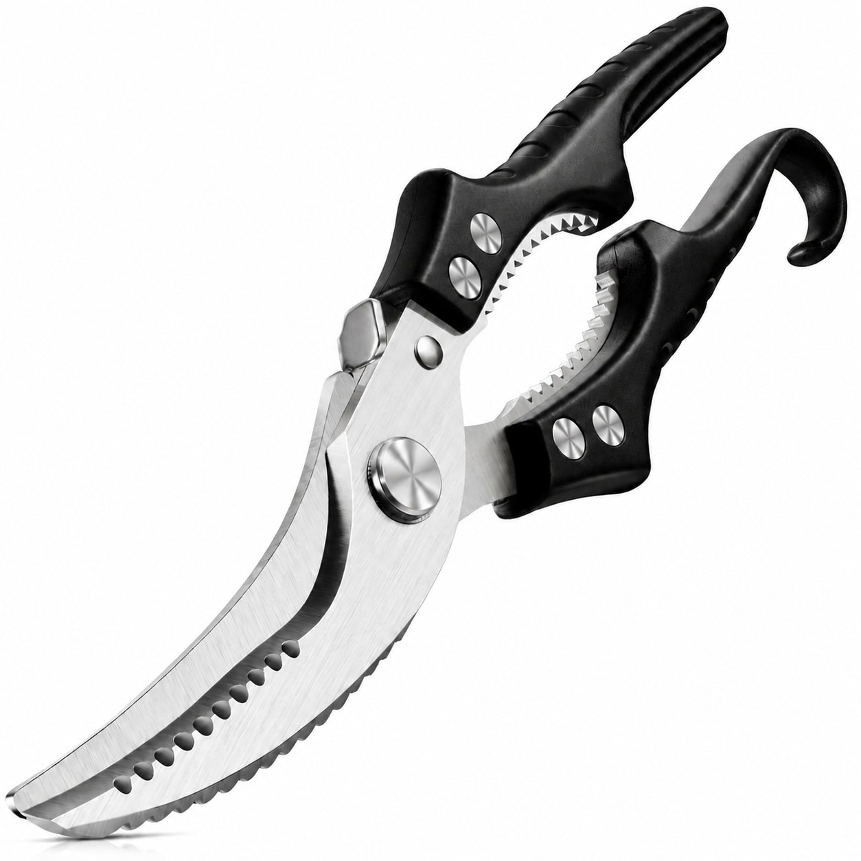 Aoibox  10 3 in Heavy Duty Molybdenum Vanadium Steel Kitchen Shears with Non Slip Handle Spring Loaded Safety Lock