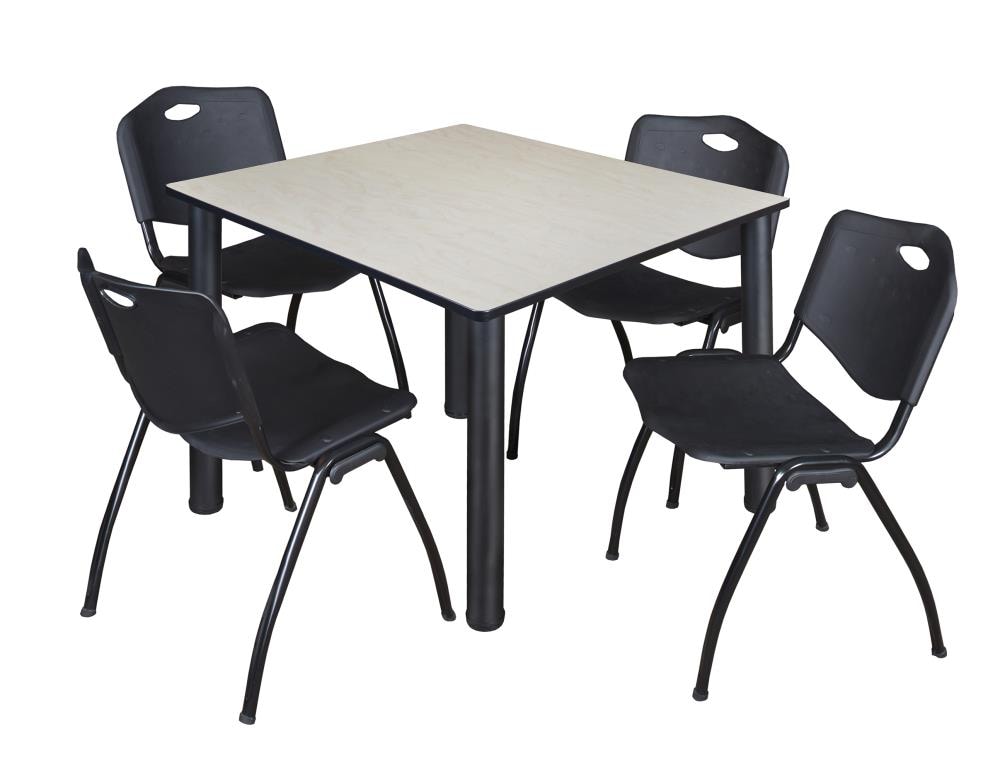 Regency TB4848PLBPBK47BK Breakroom Off-white 4-Person Training Table (48-in W x 29-in H)