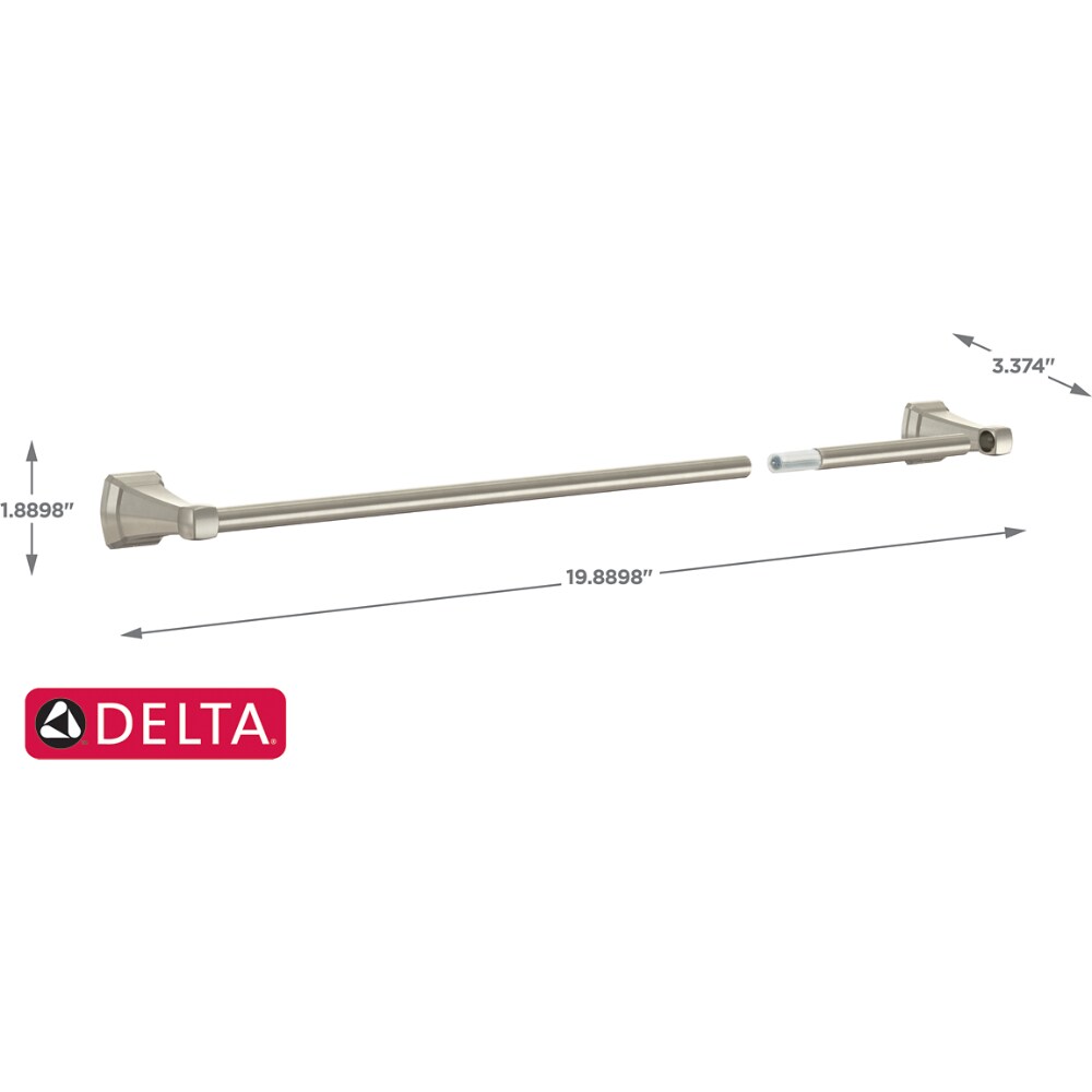 Delta Flynn 18-in Brushed Nickel Wall Mount Single Towel Bar in the ...