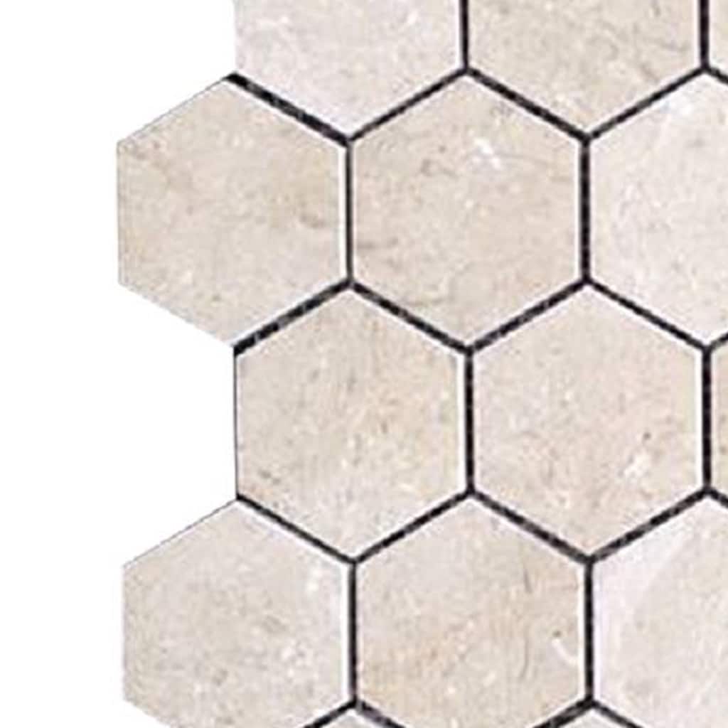 Apollo Tile APLVL88G14PA Naples Beige 12-in x 12-in Polished Natural stone Patterned Mosaic Floor and Wall Tile ( 4.83-sq ft Carton