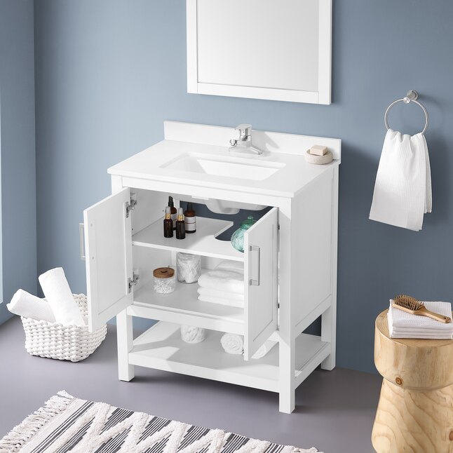 OVE Decors Albury 30-in White Undermount Single Sink Bathroom Vanity ...