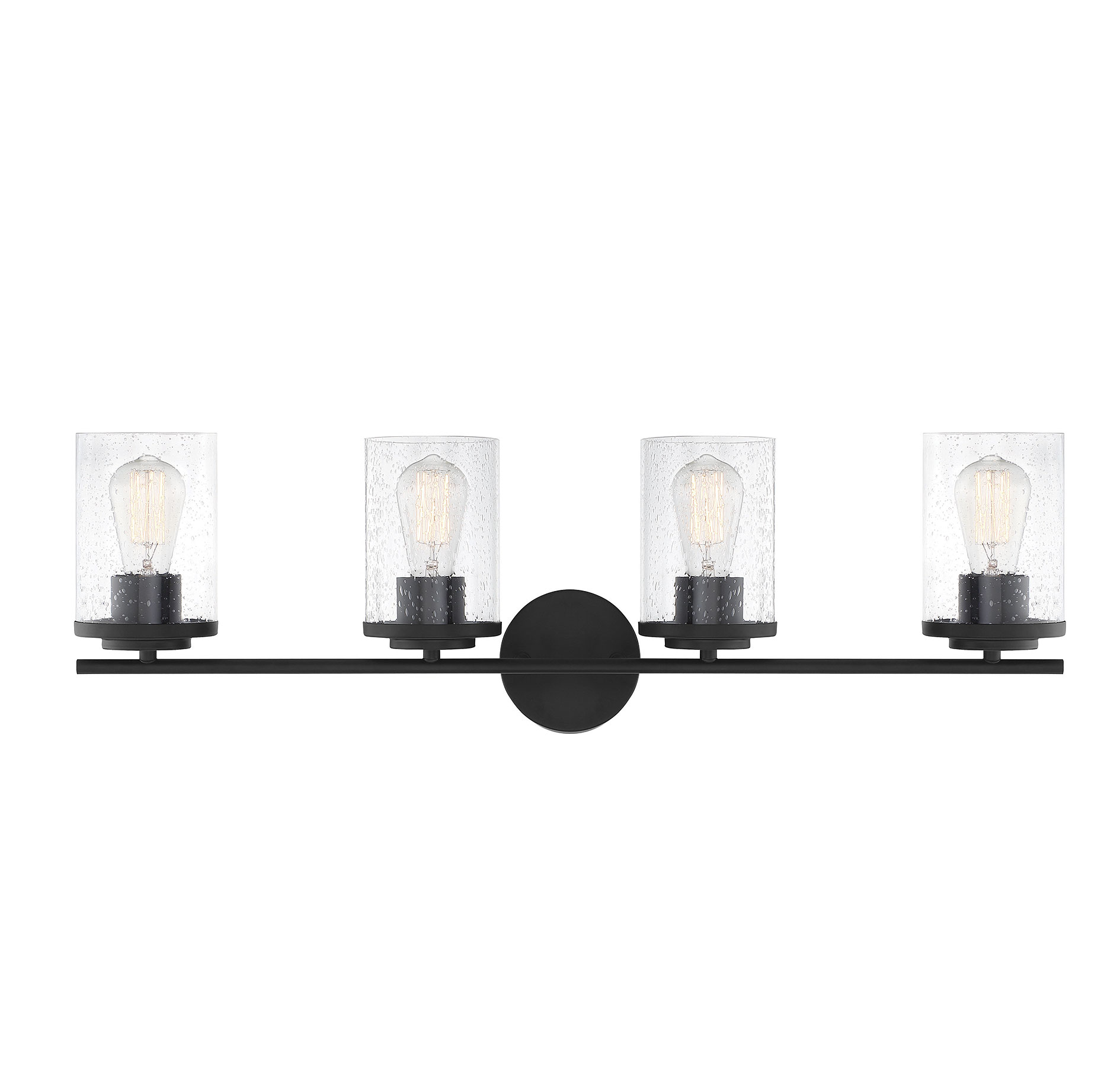 31-in 4-Light Matte Black Transitional Vanity Light Bar at Lowes.com