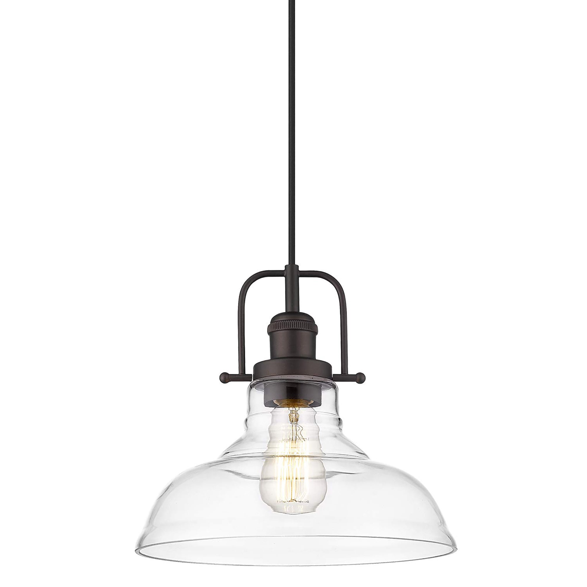 LTMATE LS4FY09-MP ORB JAZAVA Oil Rubbed Bronze Modern Clear glass Bell Medium Hanging Pendant light