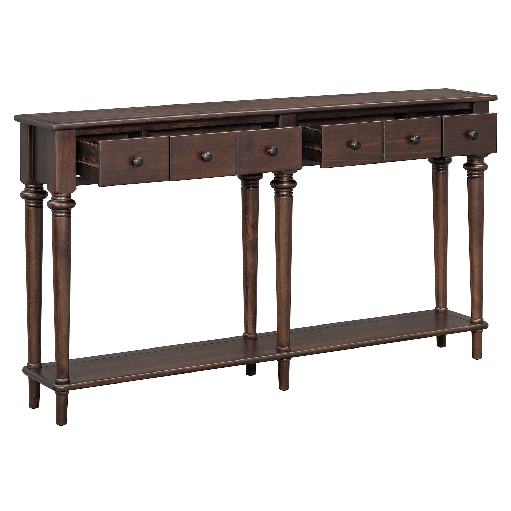 SINOFURN SYA330210BN Rustic Espresso Console table