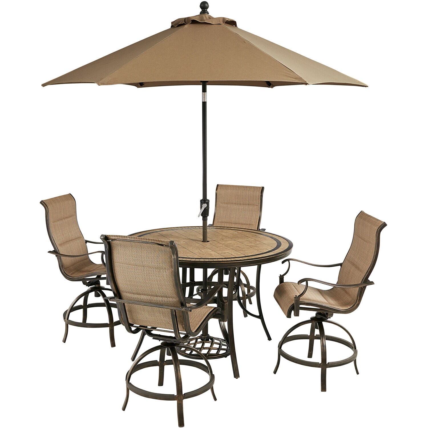 Hanover Monaco 5-Piece Tan Patio Dining Set with Tan at Lowes.com