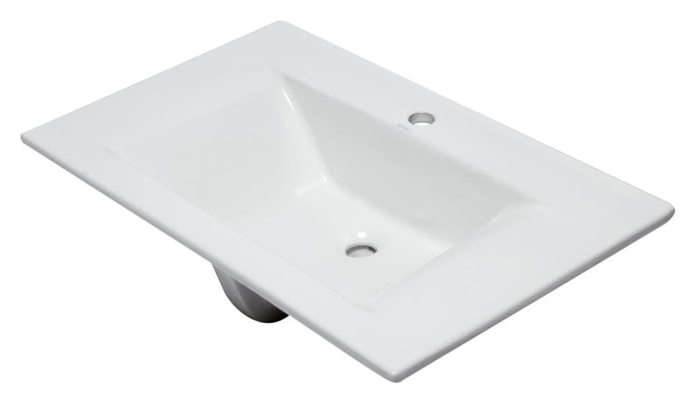 EAGO BB127 Porcelain Drop-in Rectangular Modern White Bathroom Sink ( 31.5-in x 18.88-in )