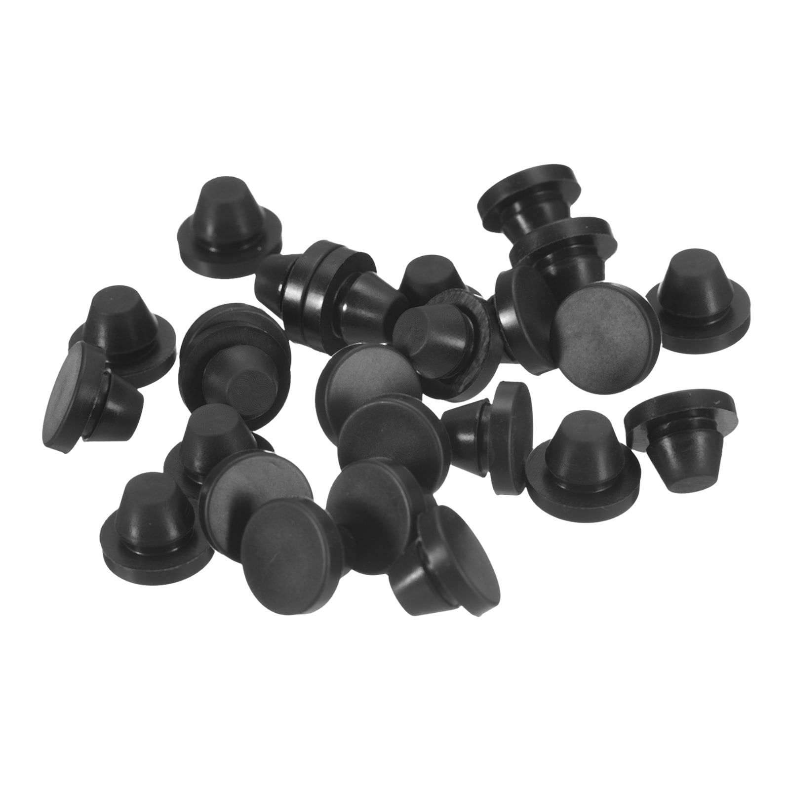 Unique Bargains 25pcs Silicone Plugs Rubber Round Snap in Locking Hole Plugs for 8-8.5mm Hole Hole Stoppers Waterproof Hole Plug for Metal Tube Furniture End Caps Inserts Black