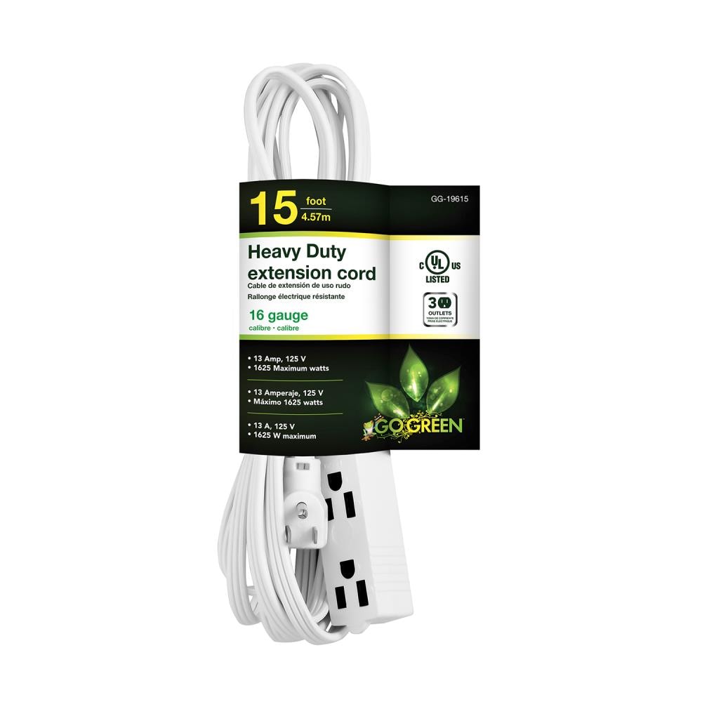 New GoGreen Power GG-13700-16/3 100 SJTW Outdoor Extension Cord Lighted End 