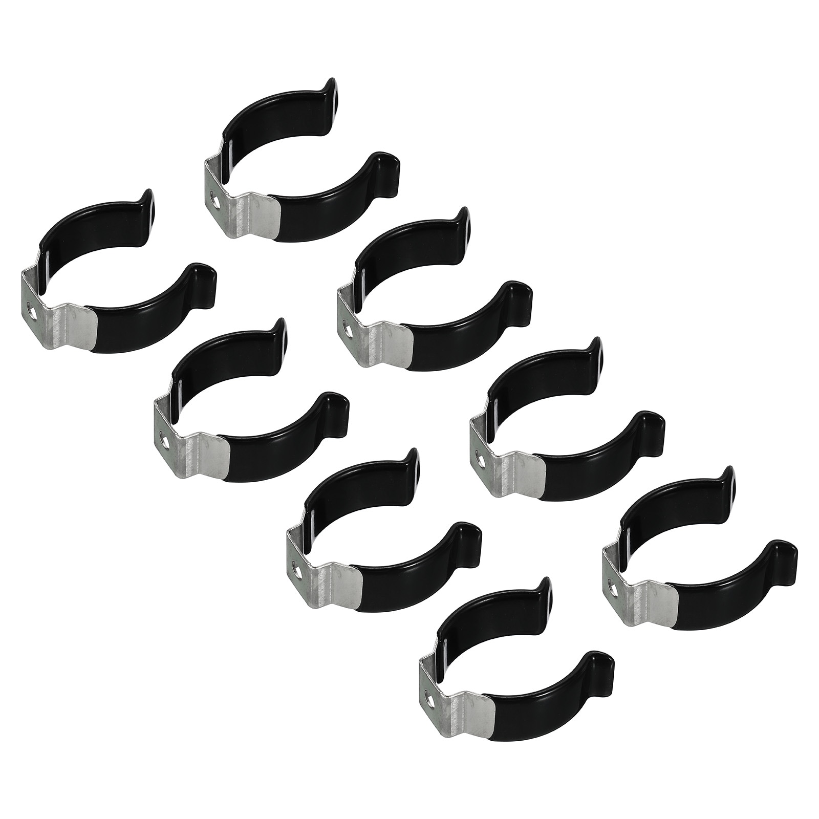 Unique Bargains T10 U Clips Holder Bracket for LED Light Bulb Mounting Bracket Support Stainless Steel Fluorescent Tube Holder Pipe Clamps Spring Holder Tool Clips Black 8pcs