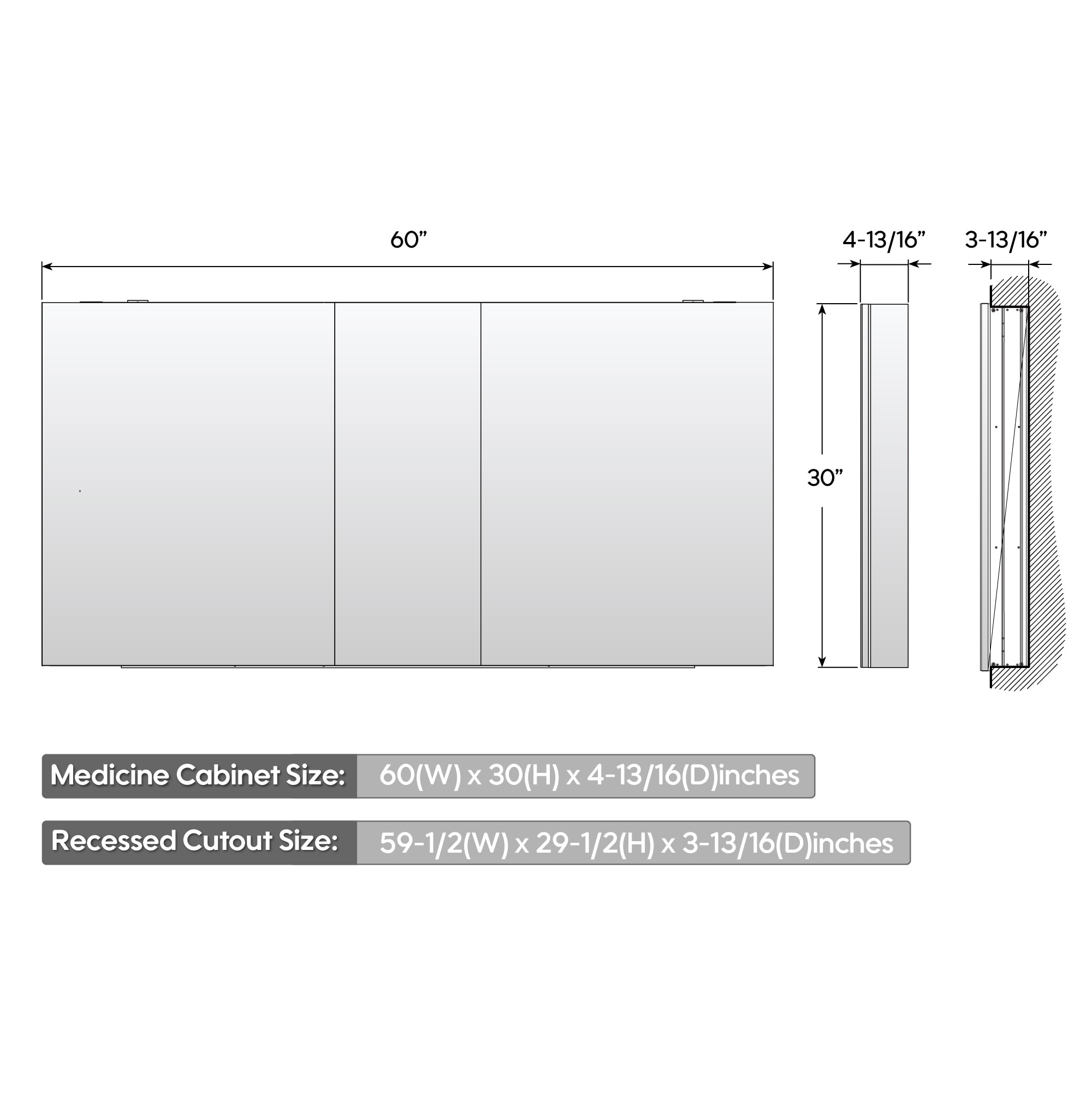 Forclover ARO-MC5030RLL Bathroom-Medicine-Cabinets - View #8