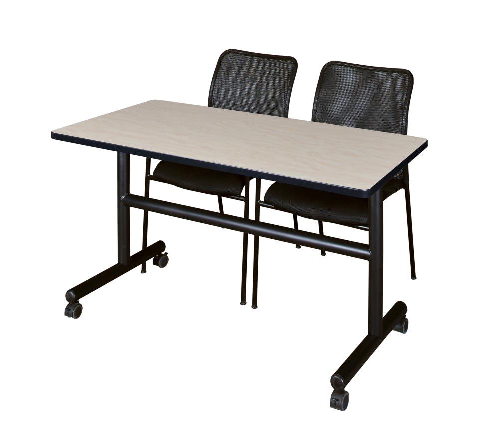 Regency MKFT4824PL75BK Training Off-white 4-Person Training Table (48-in W x 29-in H)