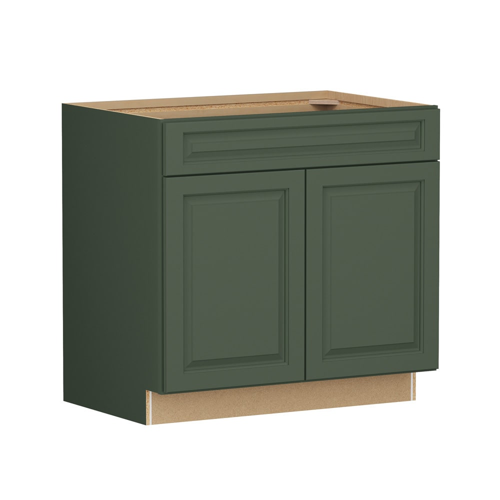 Shenandoah Stemson 36-in W x 34.5-in H x 24-in D Sage Painted Base Fully Assembled Cabinet Raised Panel Raised panel
